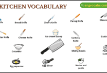 Kitchen Vocabulary Words in English with Pictures