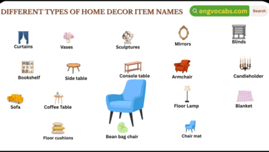 Home Decor Items Names In English with Pictures